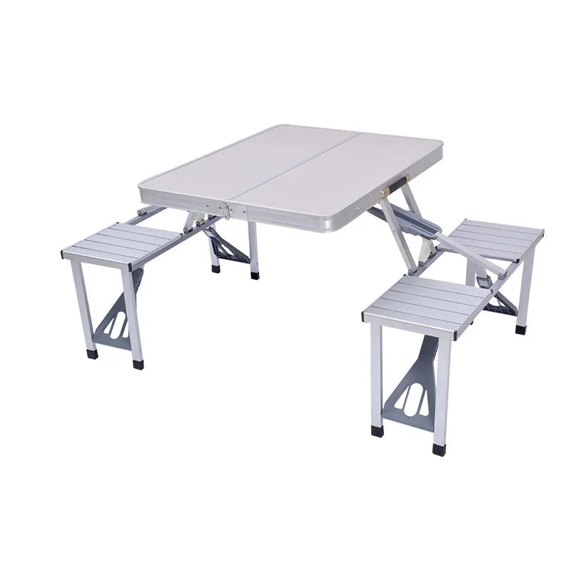 Outdoor Camping Folding Table/Desk And Chair One Table Four Chairs Aluminum Alloy Connected Portable Folding Picnic Table